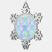 Celestial Butterfly Glow Schneeflocken Zinn-Ornament (Rechts)