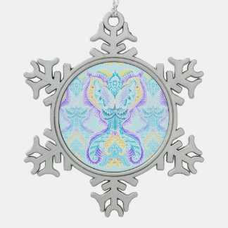 Celestial Butterfly Glow Schneeflocken Zinn-Ornament
