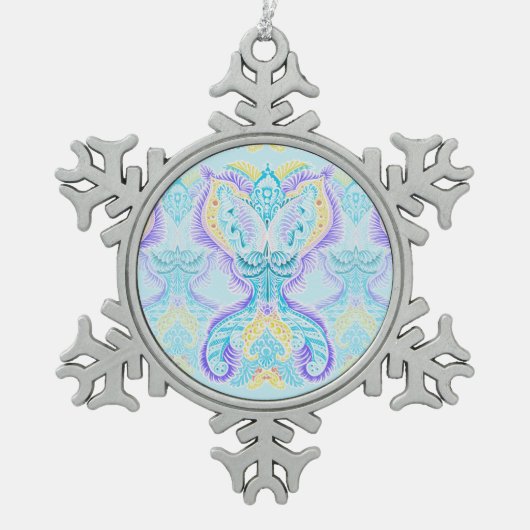 Celestial Butterfly Glow Schneeflocken Zinn-Ornament (Vorderseite)