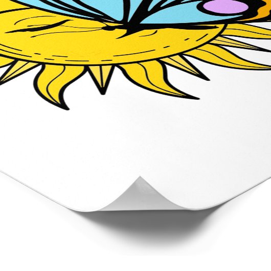 Celestial Butterfly Sun Poster (Ecke)