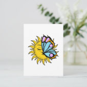 Celestial Butterfly Sun Postkarte (Stehend Vorderseite)