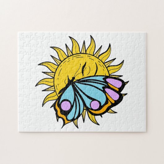 Celestial Butterfly Sun Puzzle (Horizontal)