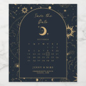 Celestial Calendar Arch Save the Date Weinetikett (Einzelnes Label)
