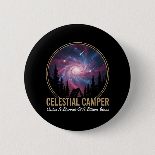 Celestial Camper Galaxy Night Scene Button (Vorderseite)