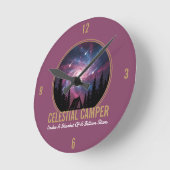Celestial Camper Galaxy Night Scene Runde Wanduhr (Winkel)