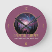 Celestial Camper Galaxy Night Scene Runde Wanduhr (Vorderseite)