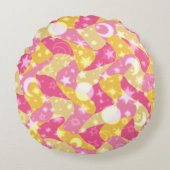 Celestial Candy Swirl Rundes Kissen (Vorderseite)