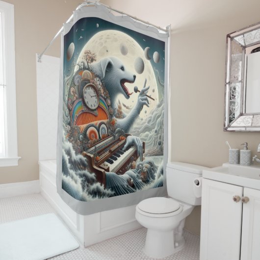 Celestial Canis Pianist Duschvorhang (Beispiel)