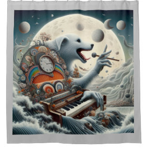 Celestial Canis Pianist Duschvorhang