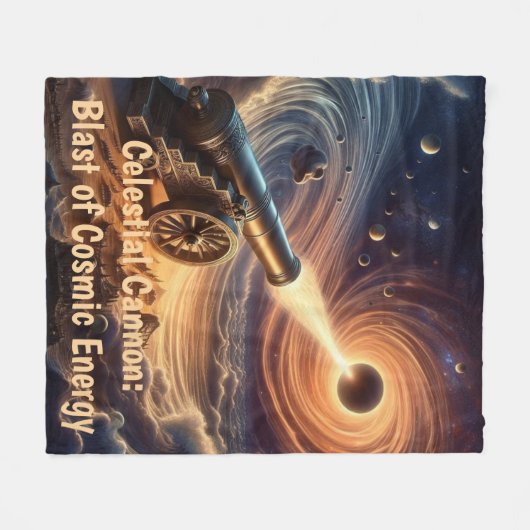 Celestial Cannon: Explosion kosmischer Energie Fleecedecke (Vorderseite (Horizontal))