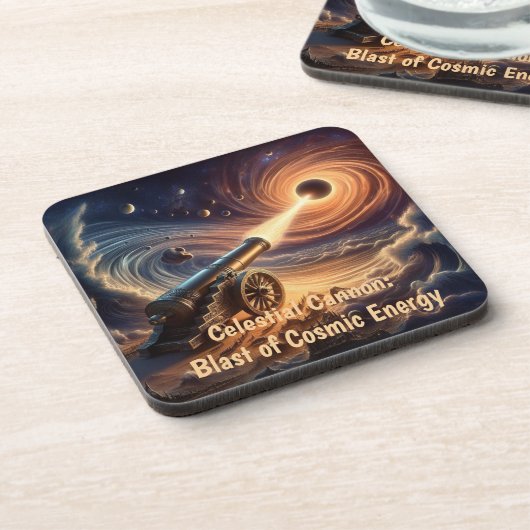 Celestial Cannon: Explosion kosmischer Energie Getränkeuntersetzer (Linke Seite)