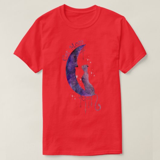 Celestial Cat and Moon  T-Shirt (Design vorne)
