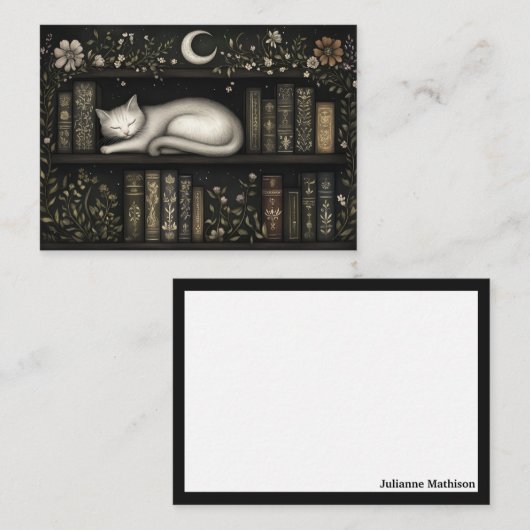 Celestial Cat Bookish Note Cards Mitteilungskarte (Vorne/Hinten)