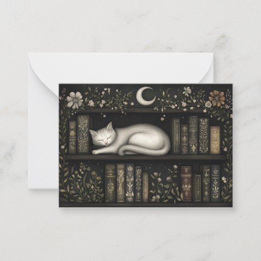 Celestial Cat Bookish Note Cards Mitteilungskarte (Vorderseite)