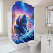 "Celestial Cat by Water" Duschvorhang (Beispiel)