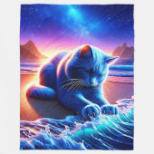 "Celestial Cat by Water" Fleecedecke (Vorderseite)