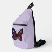 Celestial Cat-Eye Butterfly Lavender Sun Moon Boho Crossbody Bag (Rechte Ecke)