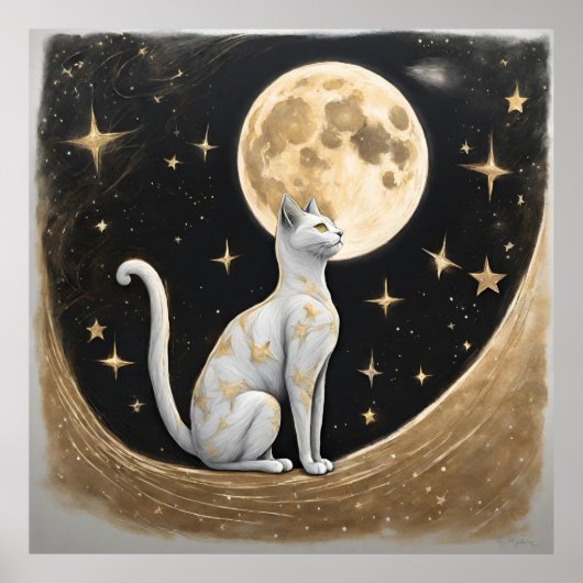 Celestial Cat Geschenk für Katzen Liebhaber Poster (Vorne)