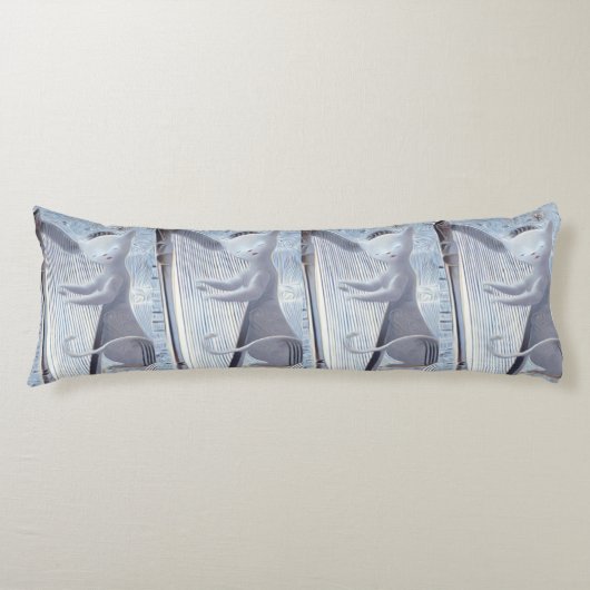 Celestial Cat Harp – Dreamy Body Pillow Seitenschläferkissen (Vorderseite)
