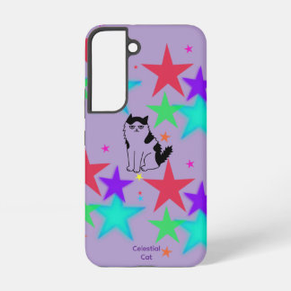 Celestial Cat Samsung Galaxy Phone Case – Purple Samsung Galaxy Hülle