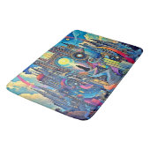 Celestial Cathedral Cityscape Badematte (Schrägansicht)