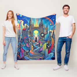 Celestial Cathedral Cityscape Fleecedecke