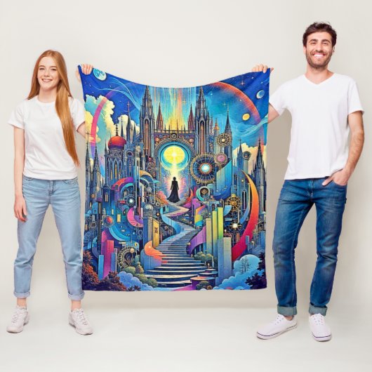 Celestial Cathedral Cityscape Fleecedecke (Beispiel)