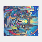 Celestial Cathedral Cityscape Fleecedecke (Vorderseite (Horizontal))