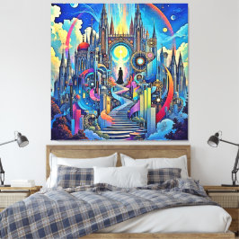 Celestial Cathedral Cityscape Leinwanddruck