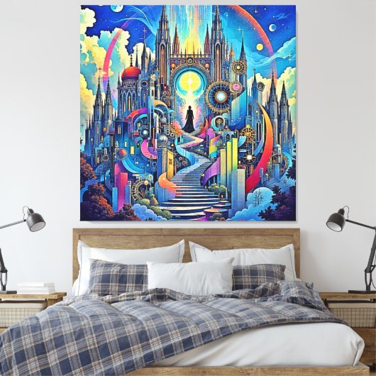 Celestial Cathedral Cityscape Leinwanddruck (Insitu (Schlafzimmer))