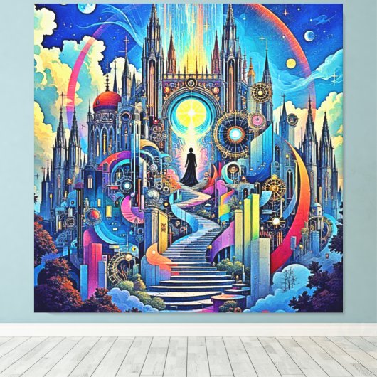 Celestial Cathedral Cityscape Leinwanddruck (Insitu (Holzboden))