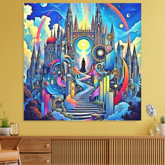 Celestial Cathedral Cityscape Leinwanddruck (Insitu (Wohnzimmer))