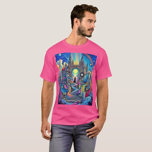 Celestial Cathedral Cityscape T-Shirt (Vorne ganz)