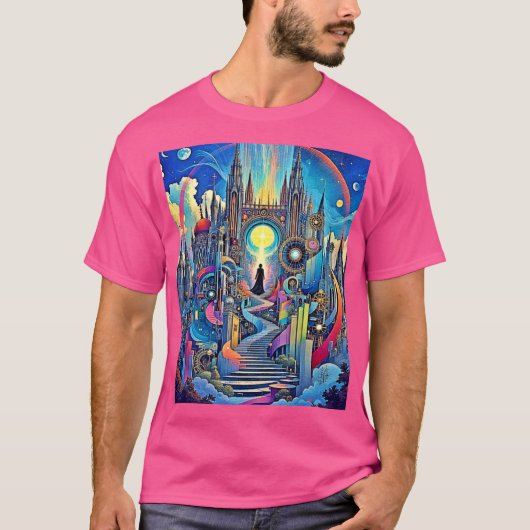 Celestial Cathedral Cityscape T-Shirt (Vorderseite)
