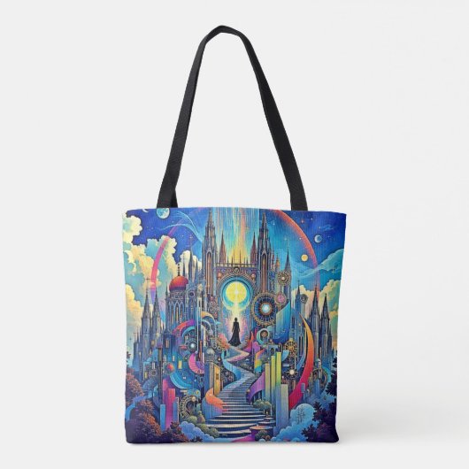Celestial Cathedral Cityscape Tasche (Rückseite)