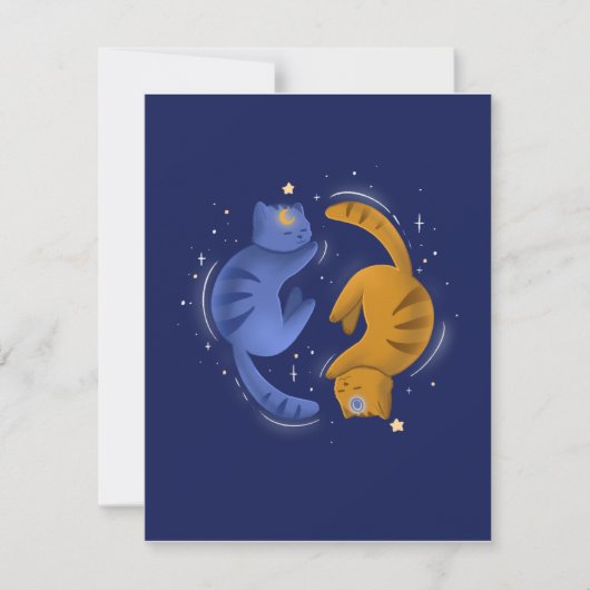 Celestial Cats Notecard Dankeskarte (Vorderseite)