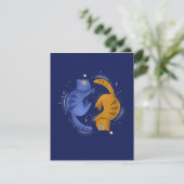 Celestial Cats Notecard Dankeskarte (Stehend Vorderseite)