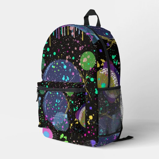 Celestial Celebrations: Maximalist Abstract Art  Bedruckter Rucksack (Rückseitige Ecke Rechts)
