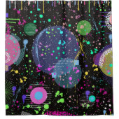 Celestial Celebrations: Maximalist Abstract Art  Duschvorhang (Vorderseite)
