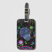 Celestial Celebrations: Maximalist Abstract Art Gepäckanhänger (Vorderseite Vertikal)