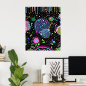 Celestial Celebrations: Maximalist Abstract Art  Poster (Heimbüro)