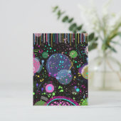 Celestial Celebrations: Maximalist Abstract Art  Postkarte (Stehend Vorderseite)