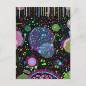 Celestial Celebrations: Maximalist Abstract Art  Postkarte (Vorderseite)