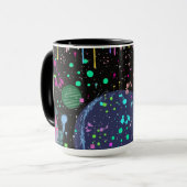 Celestial Celebrations: Maximalist Abstract Art  Tasse (Vorderseite Links)