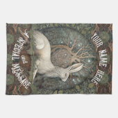 Celestial Celtic Hare with Trees and Nature Geschirrtuch (Horizontal)