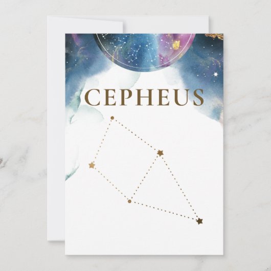 Celestial Cepheus Constellation Tischnummer (Vorderseite)