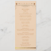 Celestial Champagne Gold Sun Moon Stars Hochzeit Programm (Rückseite)