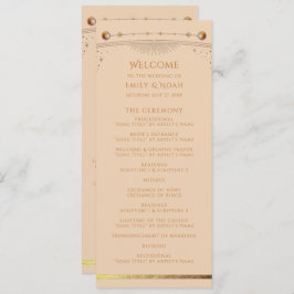 Celestial Champagne Gold Sun Moon Stars Hochzeit Programm