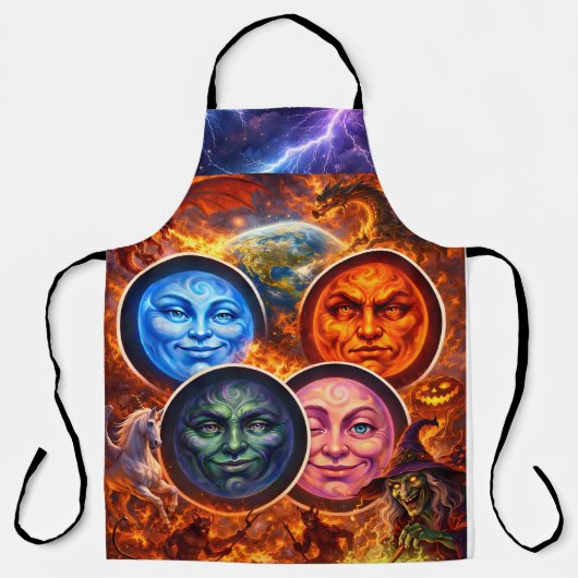 Celestial chaos fantasy ritual Gothic elemental ap Schürze (Vorderseite)