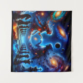Celestial Chessboard in Deep Space Wandteppich (Vorderseite (Horizontal))